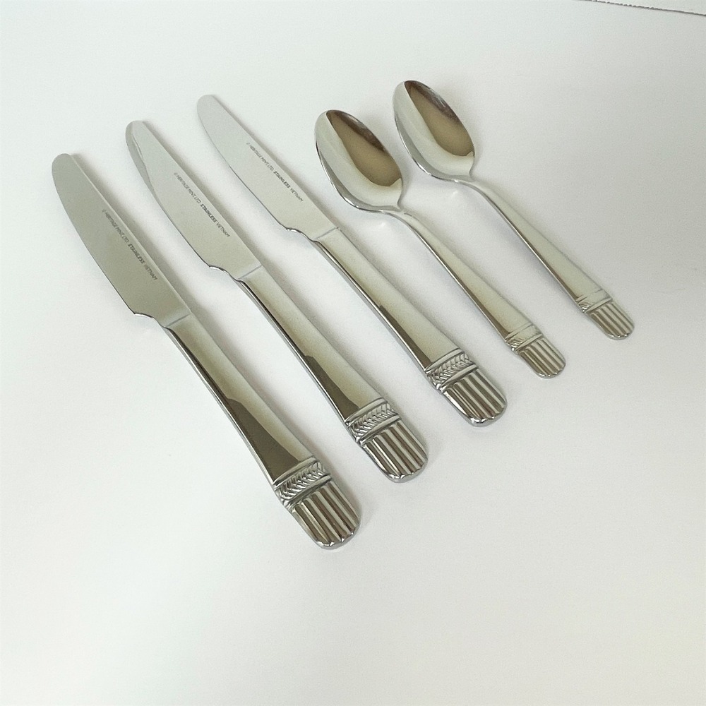 Heritage Mint DALESCROFT Stainless Steel Flatware Lot of 3 Knives, 2 Teaspoons